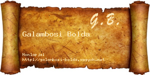 Galambosi Bolda névjegykártya